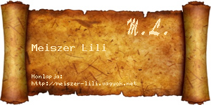 Meiszer Lili névjegykártya